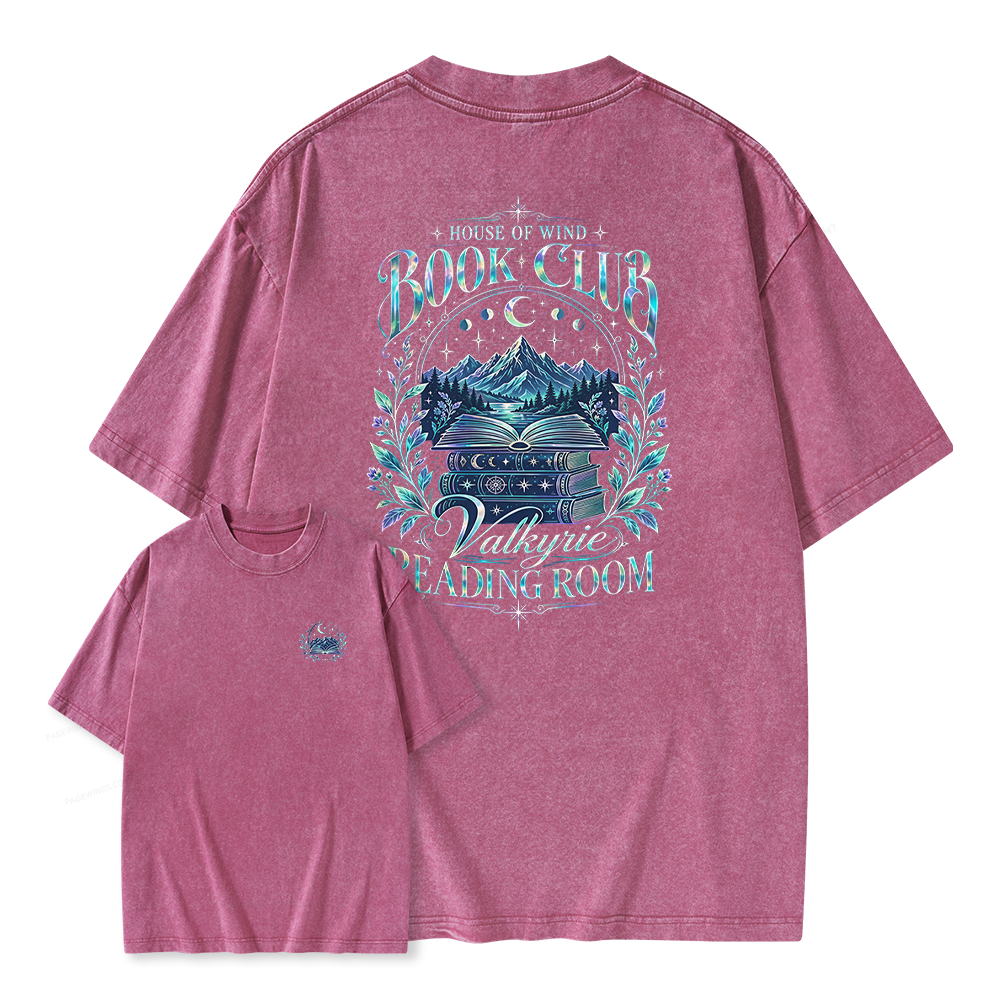 Pagewings House Of Wind Book Club Unisex Washed T-shirt