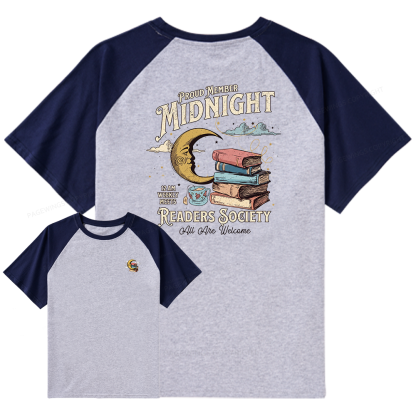 Pagewings Midnight Readers Society Raglan T-shirt