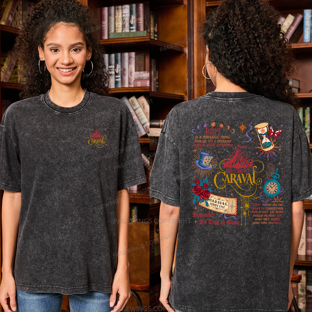 Pagewings Bookish Fantasy Unisex Washed T-shirt