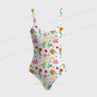 Pagewings Justice Literacy For All One-Piece Swimsuit 
