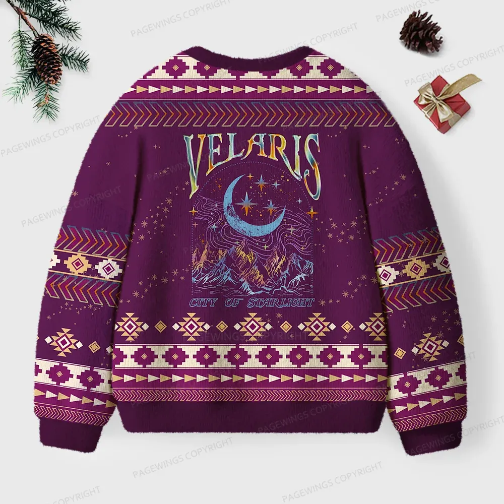 Pagewings Velaris City Of Starlight Unisex Ugly Knit Sweatshirt