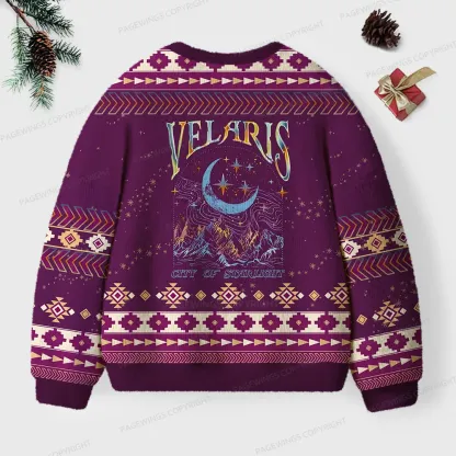 Pagewings Velaris City Of Starlight Unisex Ugly Knit Sweatshirt