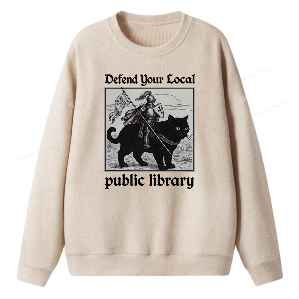 Pagewings Defend Your Local public library Unisex Knit Sweatshirt
