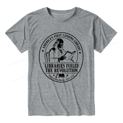 Pagewings Libraries Fueled the Revolution Unisex Heather T-Shirt