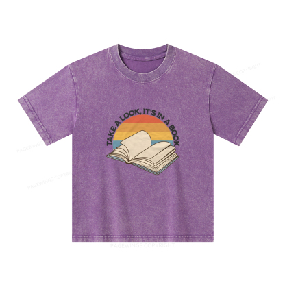 Pagewings Take A Look It's In A Book Unisex Kids Washed T-shirt
