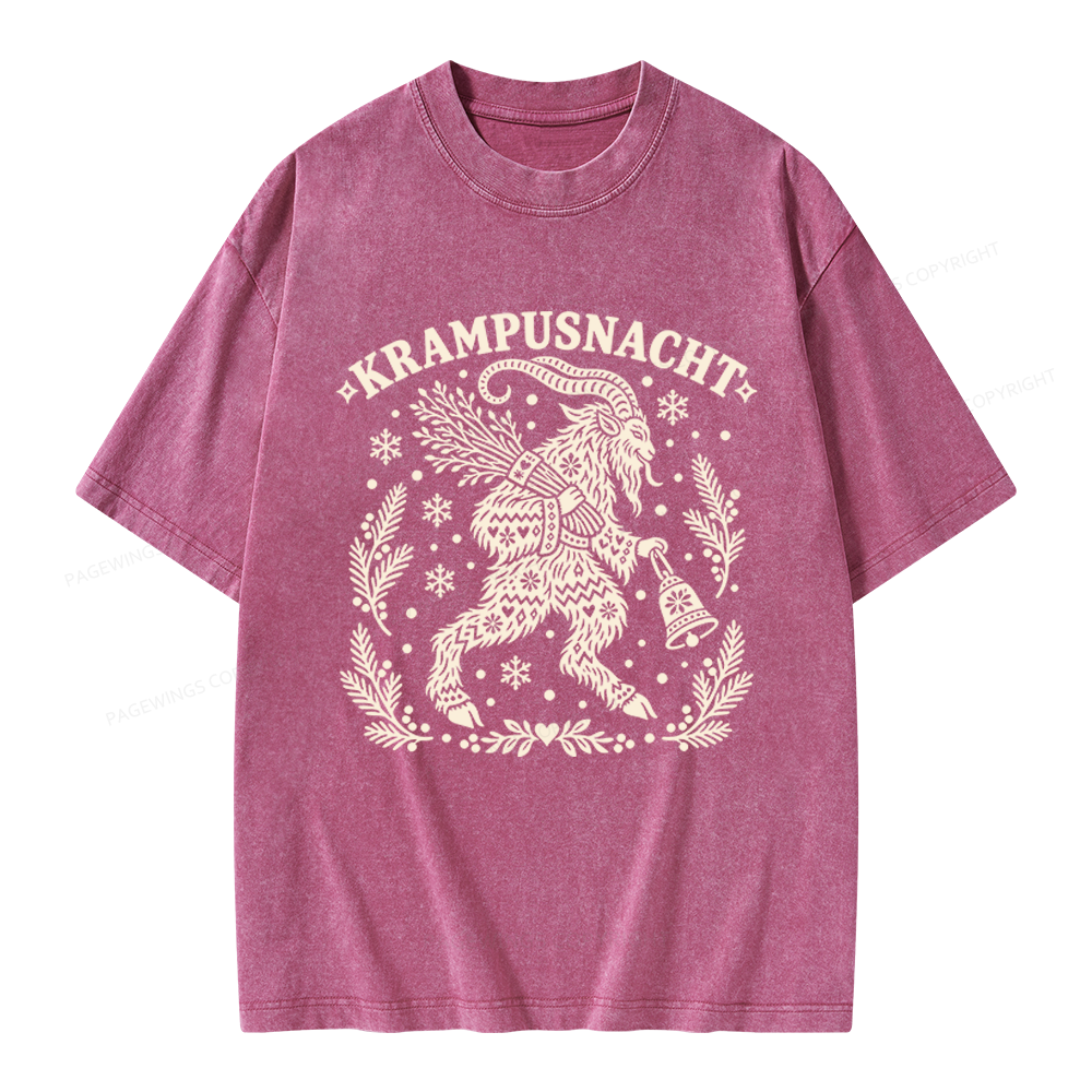 Pagewings Christmas Folk Art Unisex Washed T-shirt