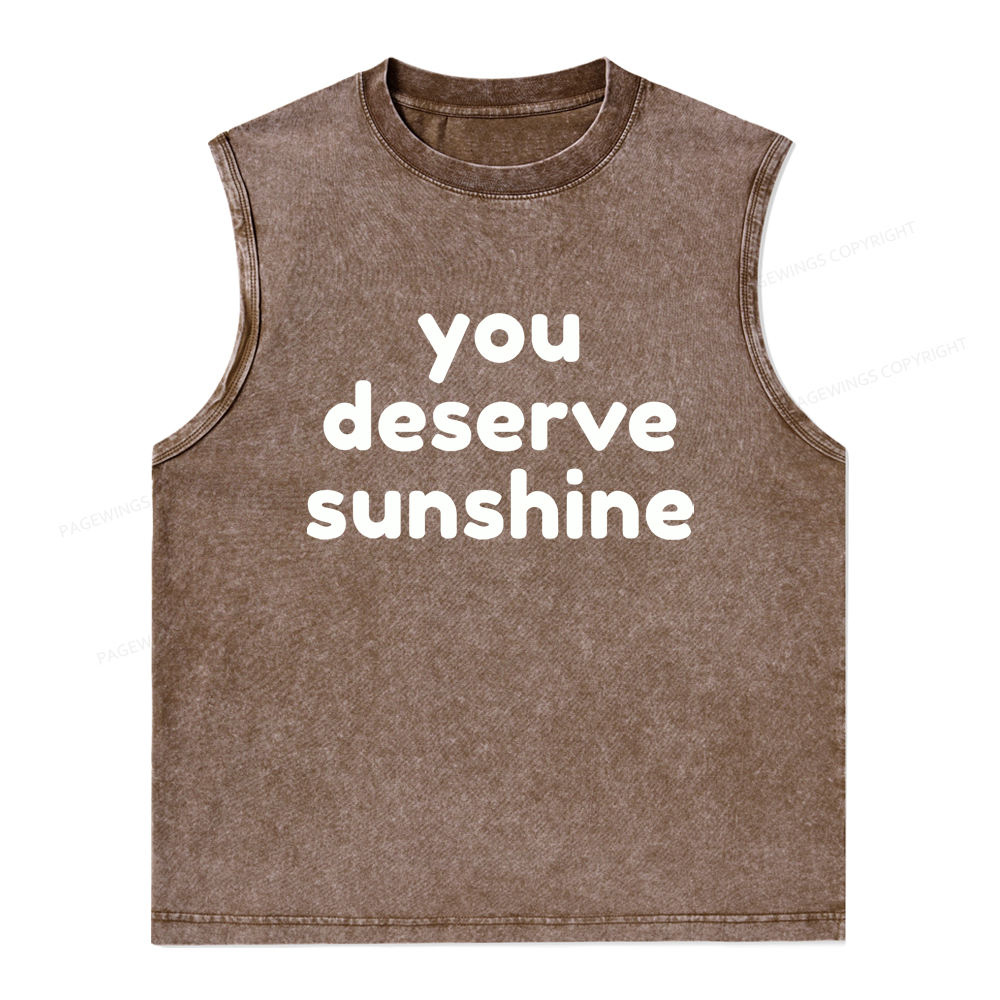 Pagewings You Deserve Sunshine Unisex Washed Tank Top