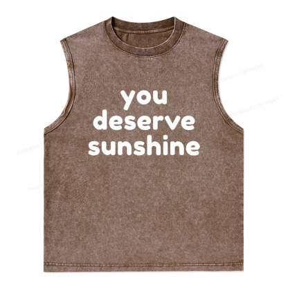Pagewings You Deserve Sunshine Unisex Washed Tank Top