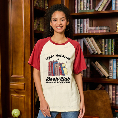 Pagewings Stays At Book Club Book Raglan T-shirt