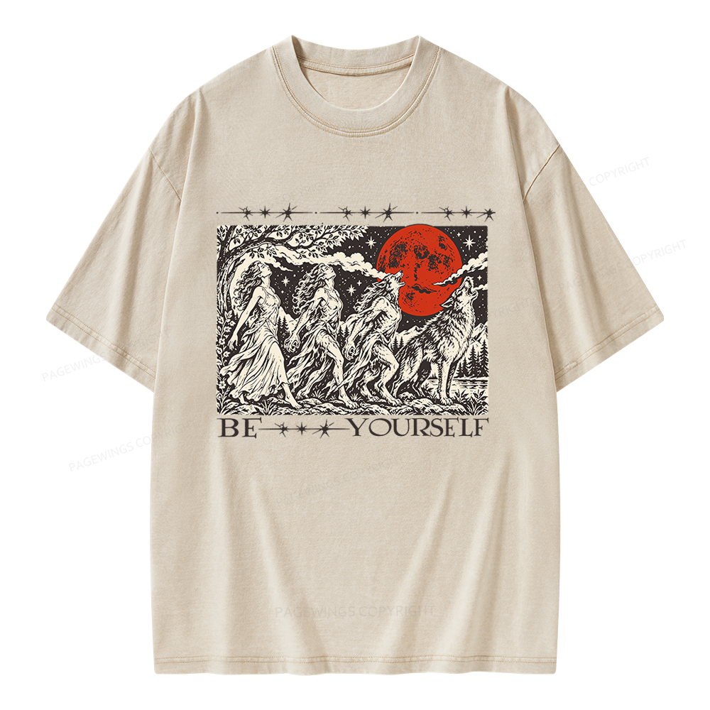 Pagewings Be Yourself Unisex Washed T-shirt