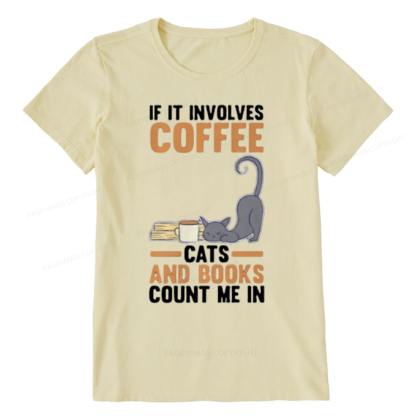 Pagewings Cats Reading Books Coffee T Shirts Unisex Classic T-shirt