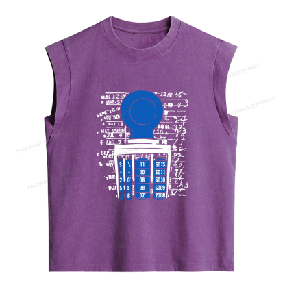 Pagewings Books Library Stamp Women's Washed Tank Top