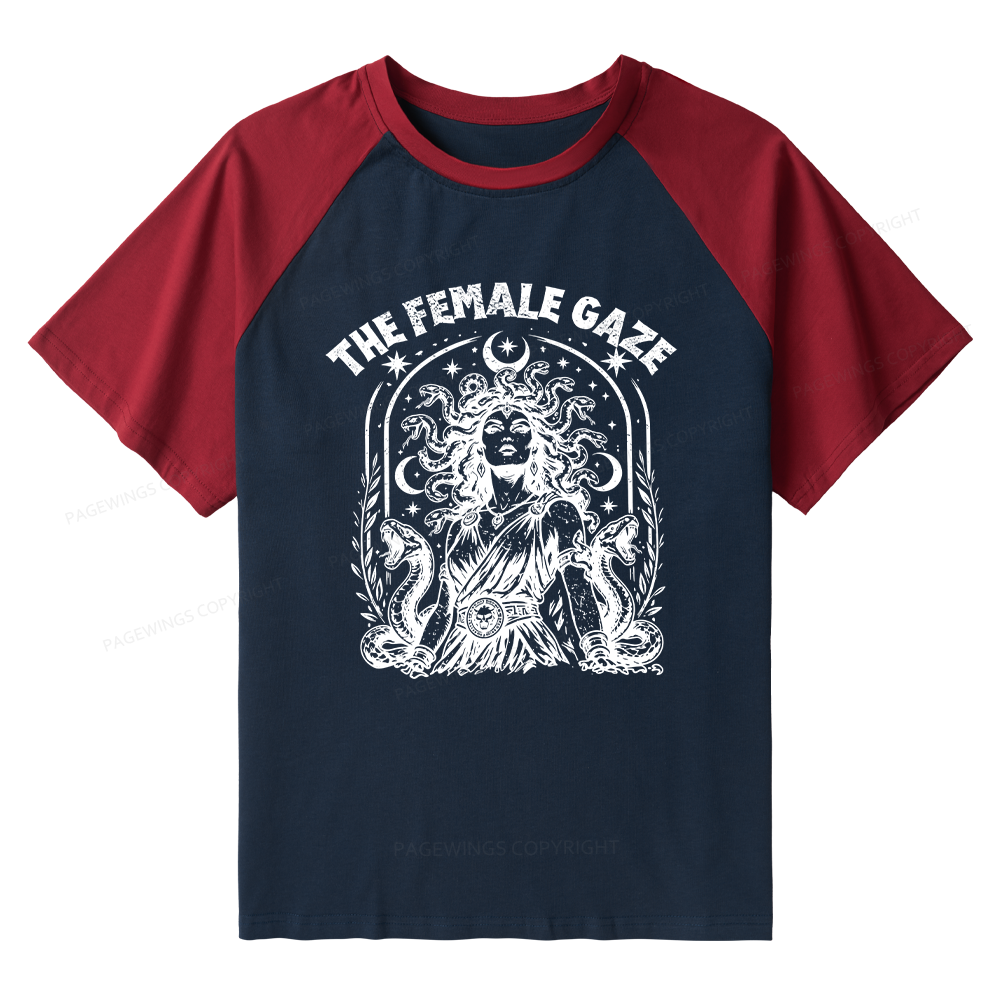 Pagewings Vintage Medusa Feminist Raglan T-shirt