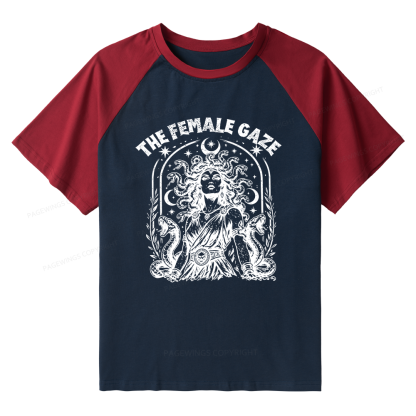 Pagewings Vintage Medusa Feminist Raglan T-shirt