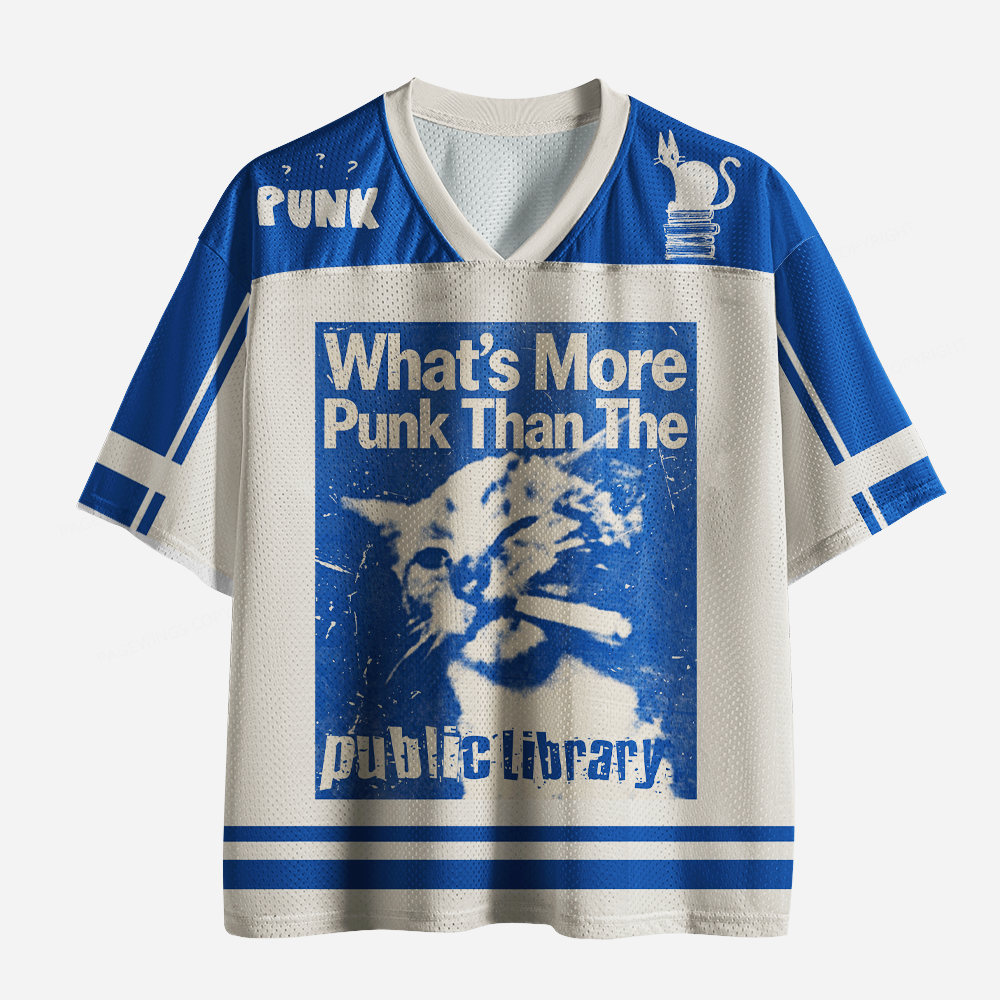 Pagewings What's More Punk Than The Public Library Unisex Mesh Jersey