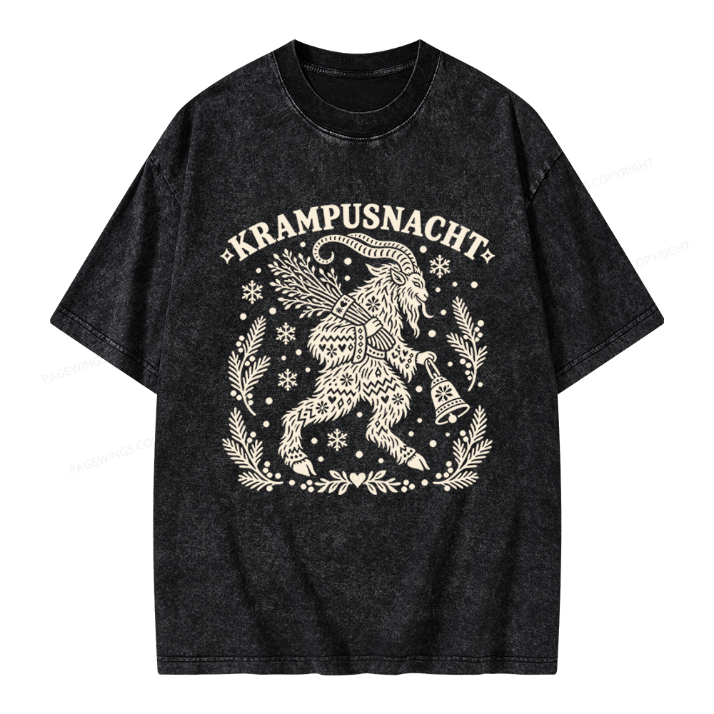 Pagewings Christmas Folk Art Unisex Washed T-shirt