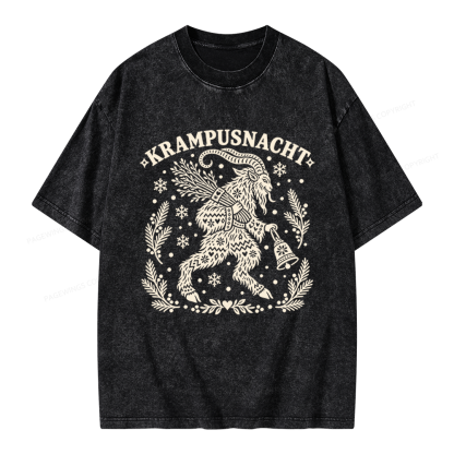 Pagewings Christmas Folk Art Unisex Washed T-shirt