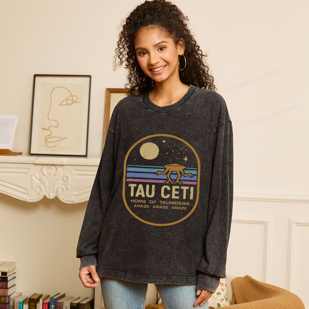 Pagewings Amaze Unisex Washed Long Sleeve T-shirt