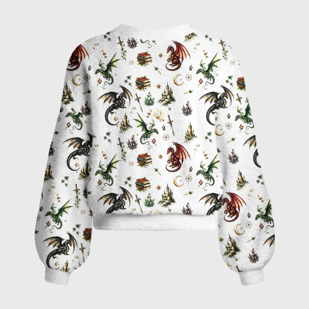 Pagewings Book Dragon Women's Cardigan Sweater