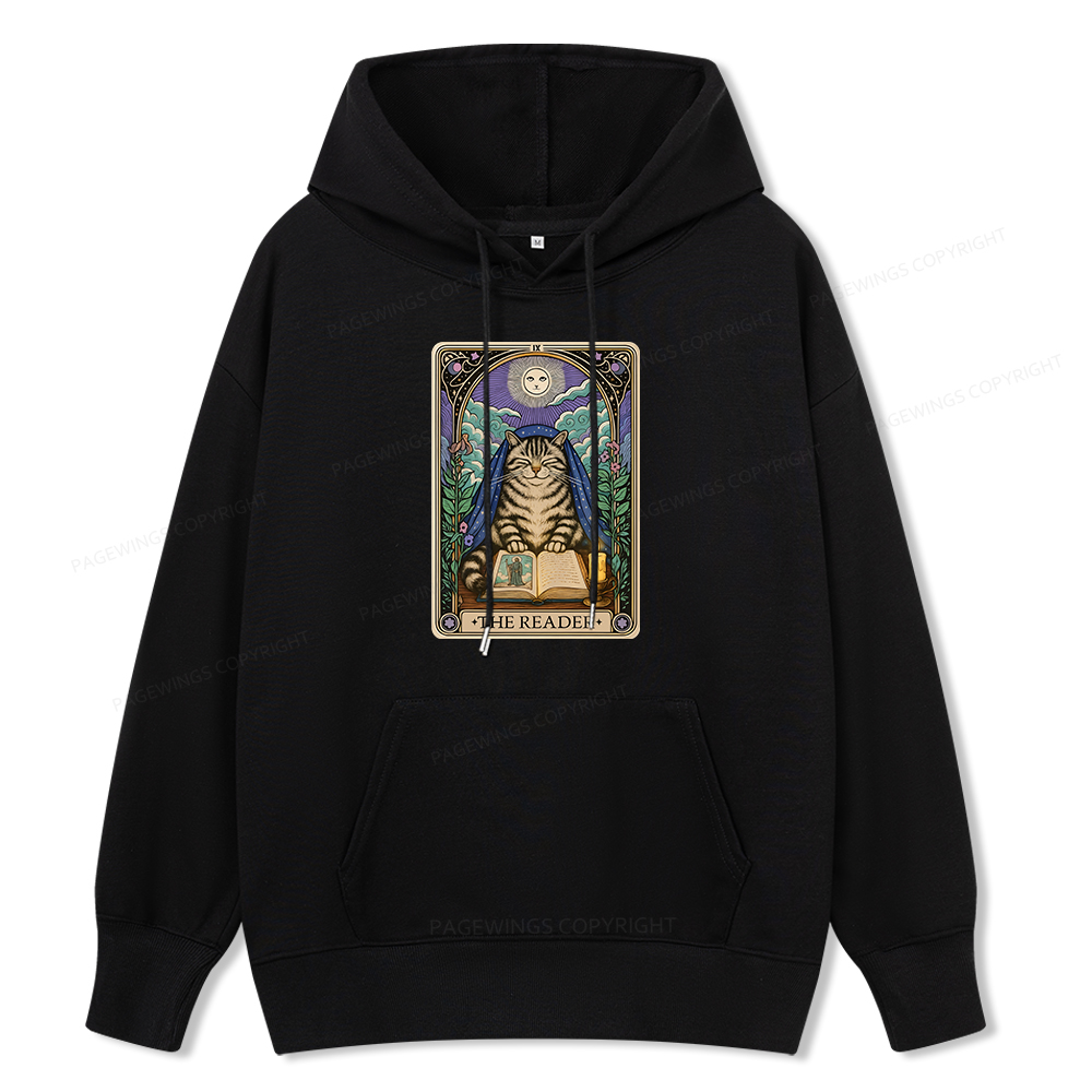 Pagewings The Reader Cat Tarot Cards Unisex Classic Hoodie