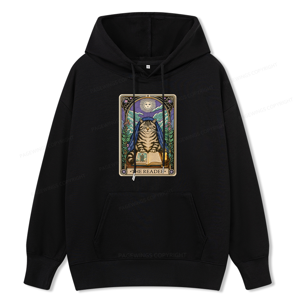 Pagewings The Reader Cat Tarot Cards Unisex Classic Hoodie