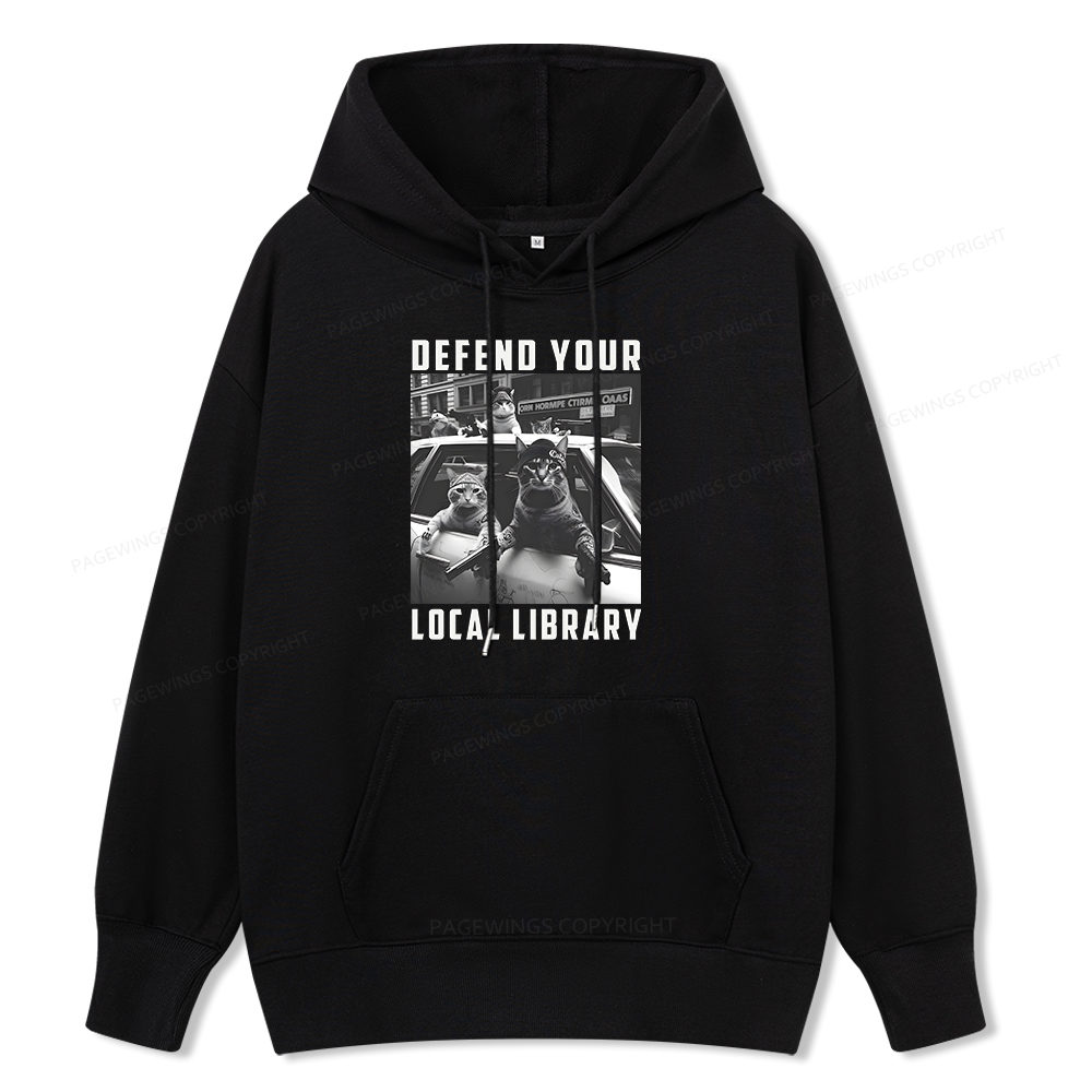 Pagewings Defend Your Local Library Unisex Classic Hoodie