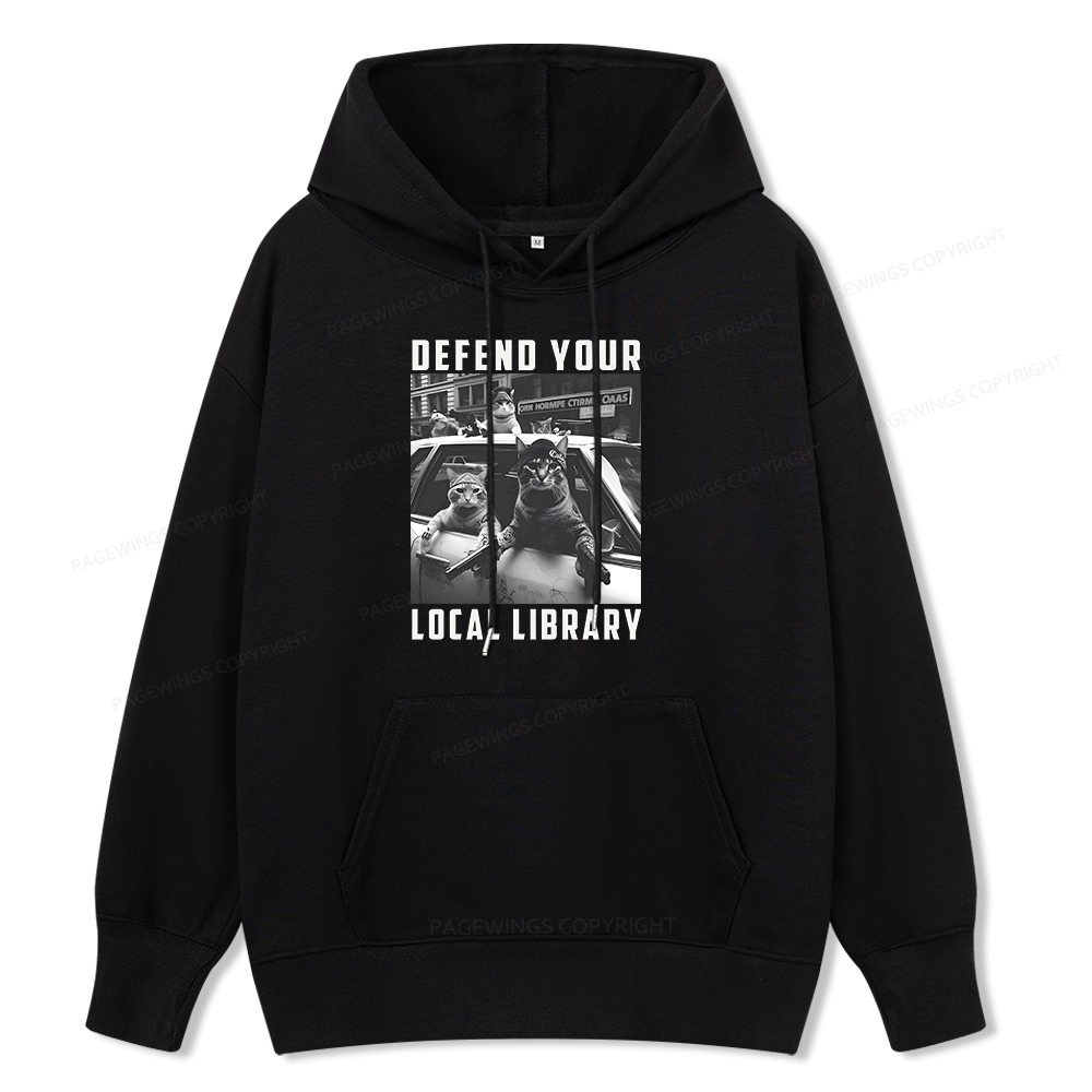 Pagewings Defend Your Local Library Unisex Classic Hoodie