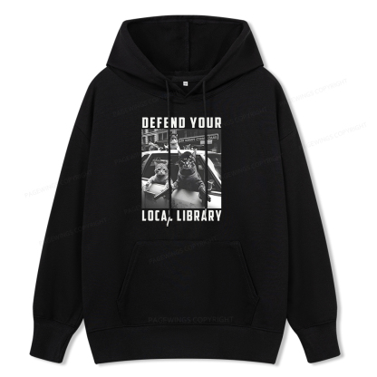Pagewings Defend Your Local Library Unisex Classic Hoodie