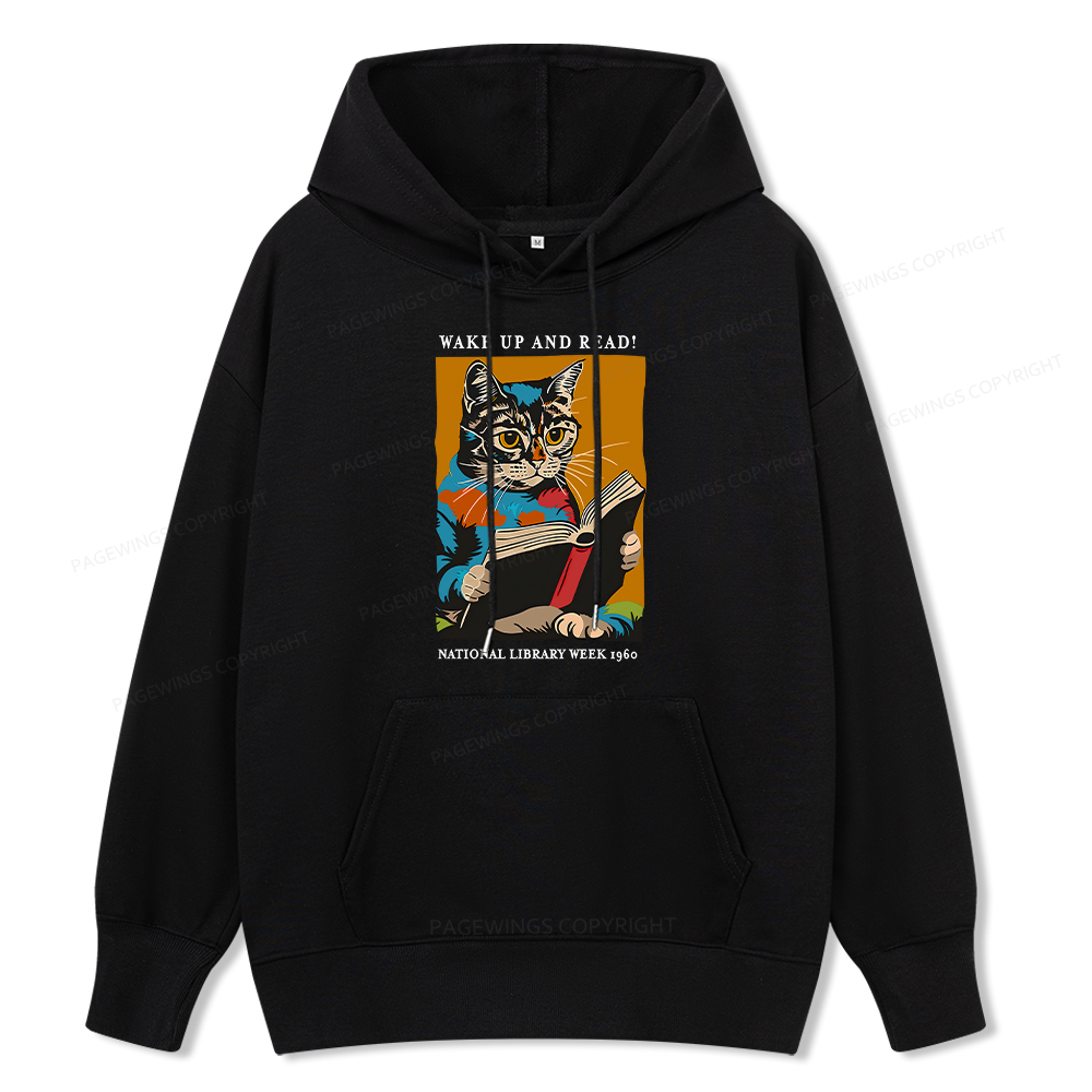 Pagewings Cat Reading Poster Unisex Classic Hoodie