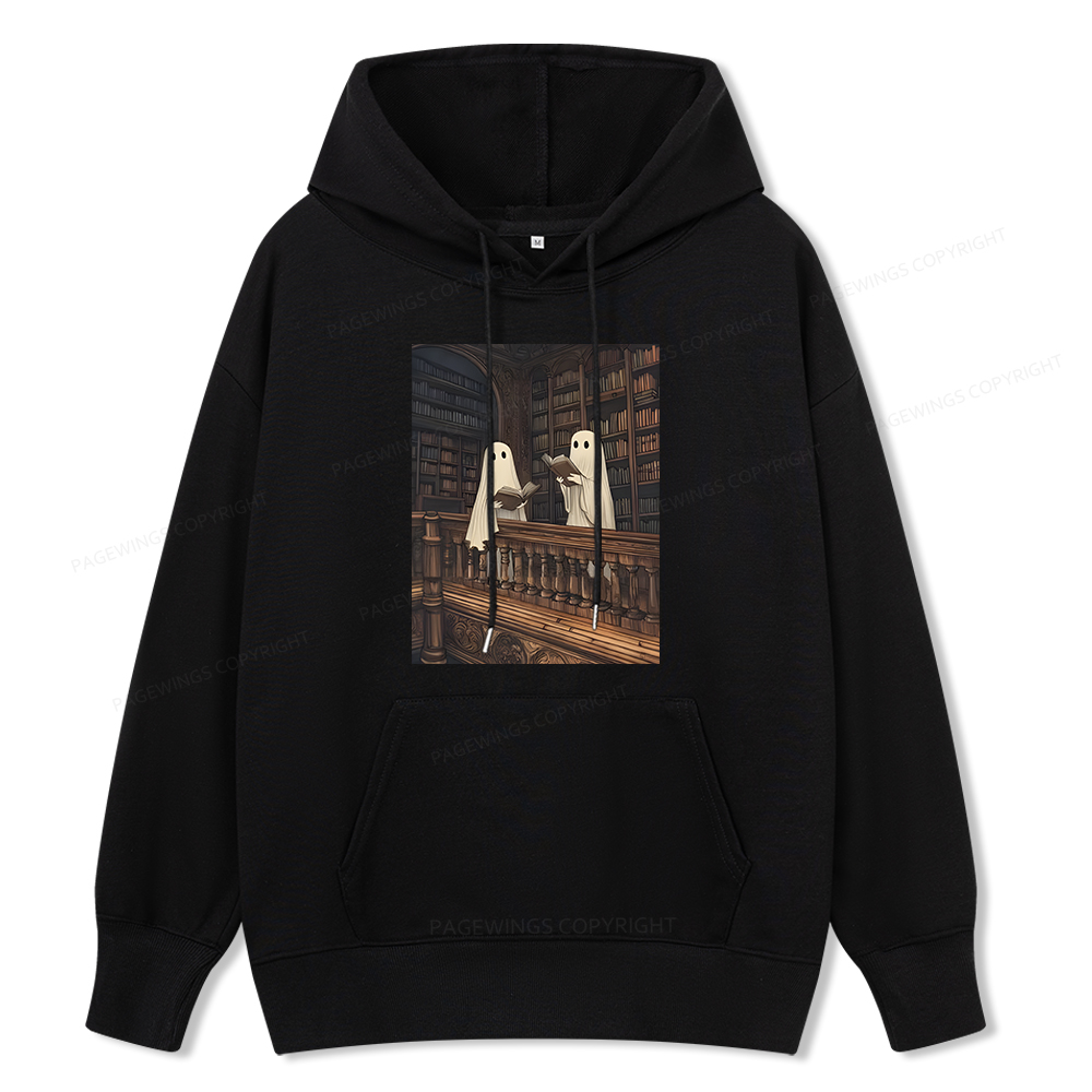 Pagewings Halloween Ghost Reading Unisex Classic Hoodie