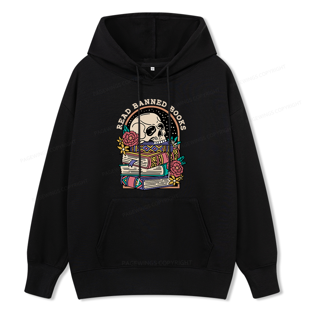 Pagewings Read Banned Book Floral Unisex Classic Hoodie