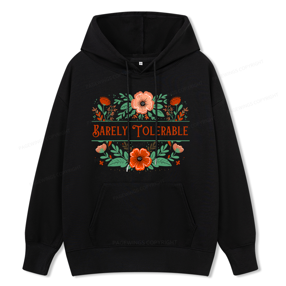 Pagewings Barely Tolerable Book Lover Bookish Unisex Classic Hoodie