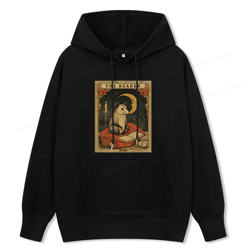 Pagewings The Reader Opossum Tarot Card Unisex Classic Hoodie