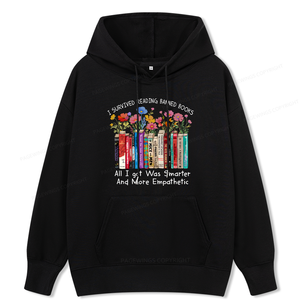 Pagewings Survived Banned Books Got Smarter Unisex Classic Hoodie
