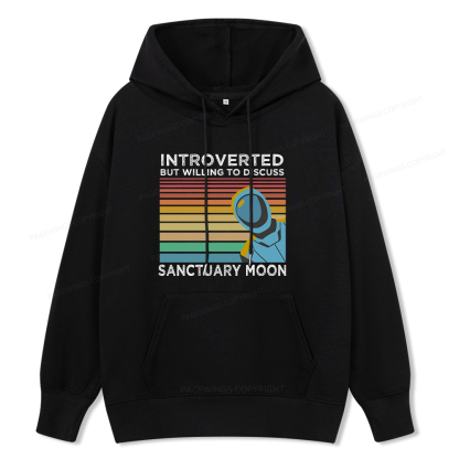 Pagewings Introverted But Willing to Discuss Sanctuary Moon Unisex Classic Hoodie