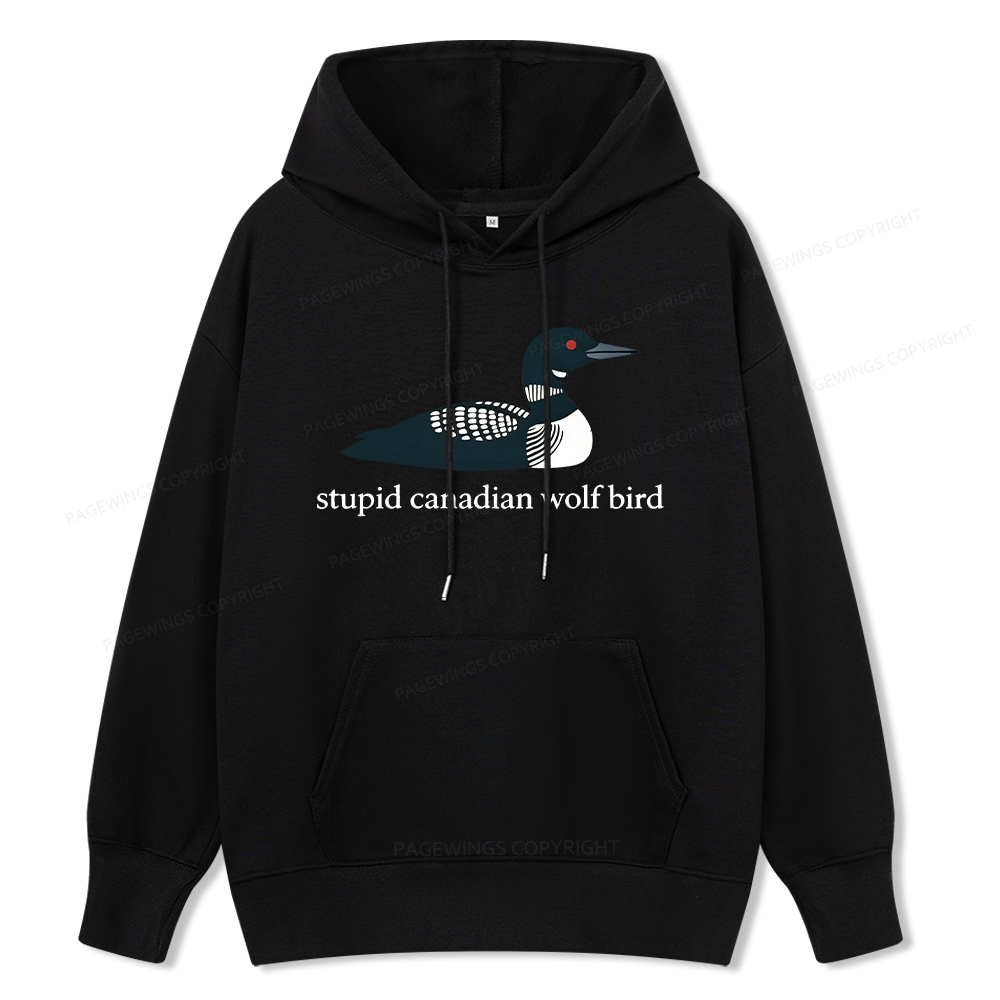 Pagewings Stupid Canadian Wolf Bird Unisex Classic Hoodie