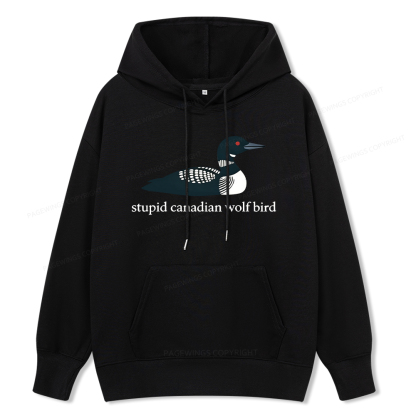 Pagewings Stupid Canadian Wolf Bird Unisex Classic Hoodie