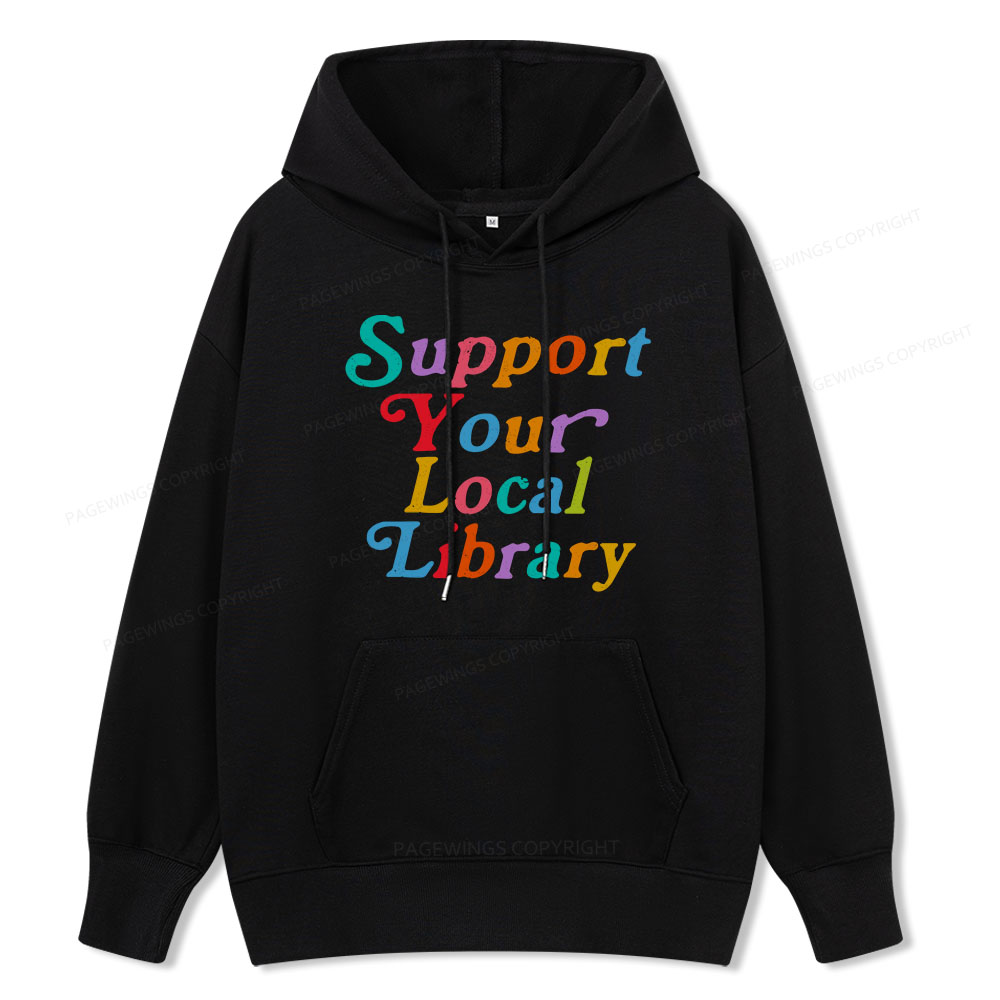 Pagewings Support Your Local Library Unisex Classic Hoodie