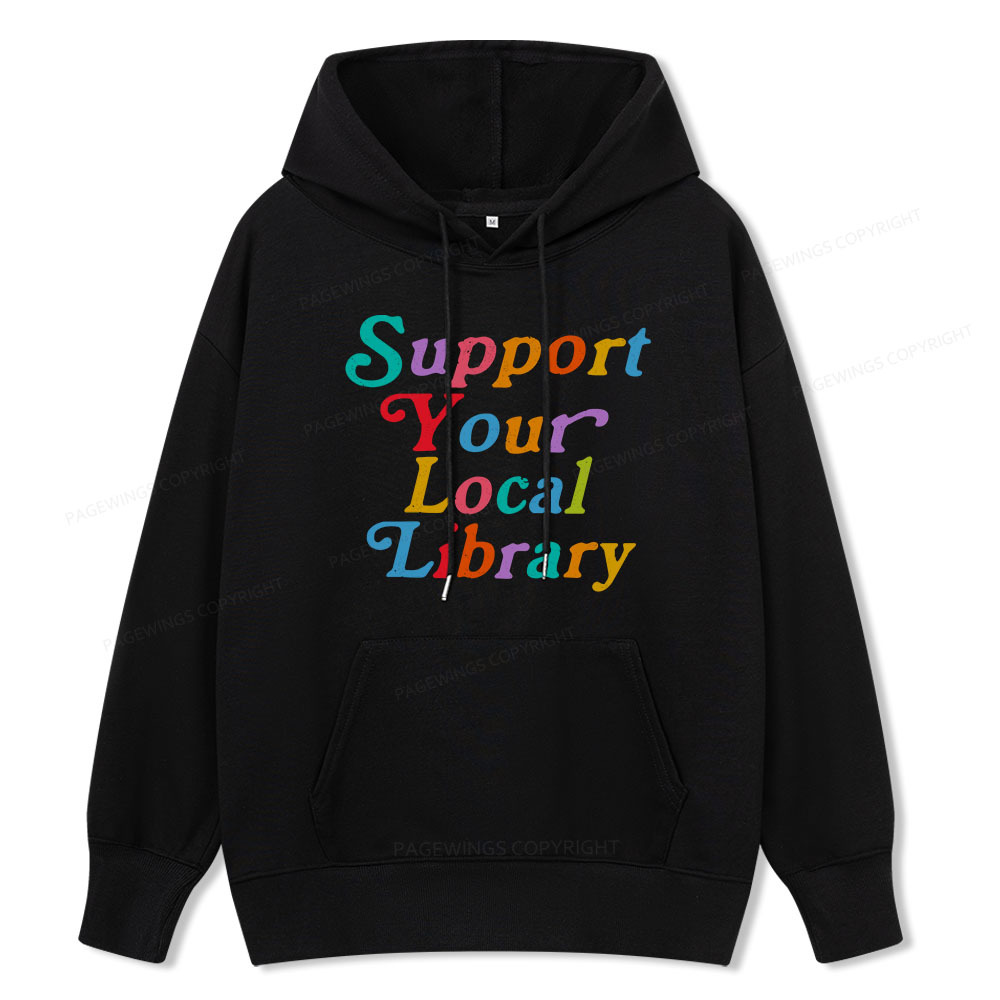 Pagewings Support Your Local Library Unisex Classic Hoodie