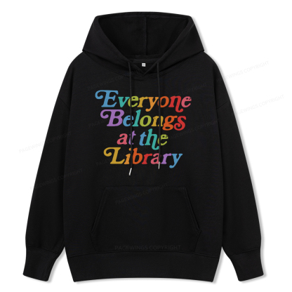 Pagewings  Everyone belongs at the library Unisex Classic Hoodie