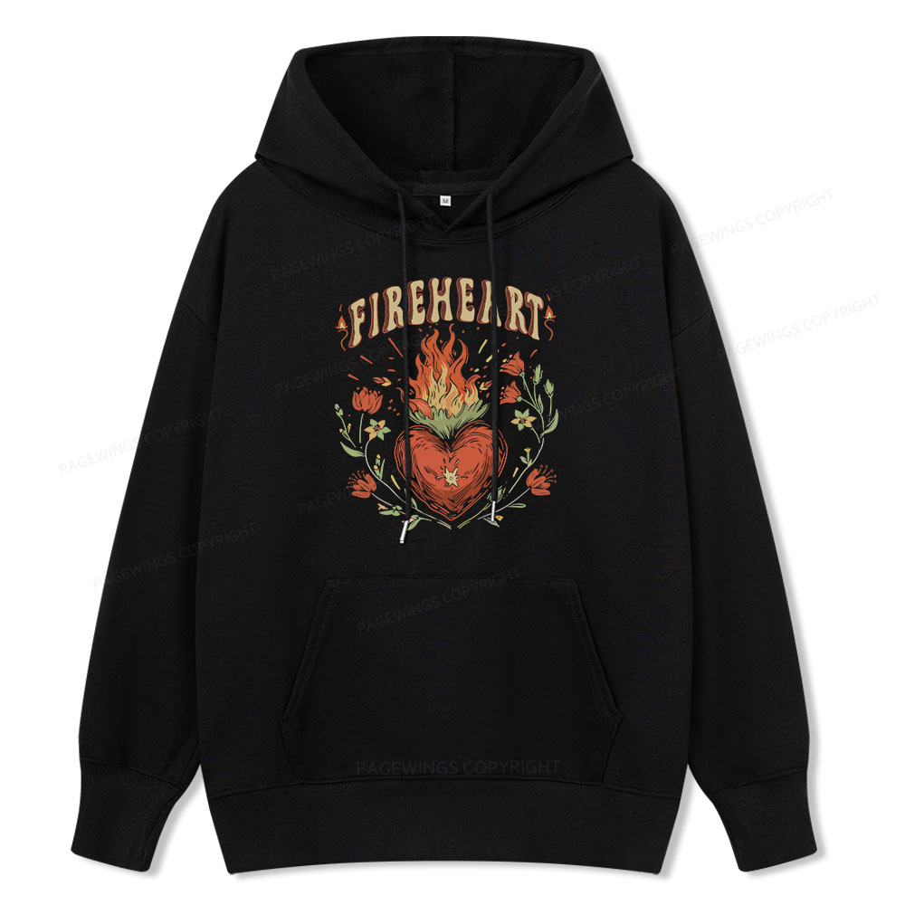Pagewings Vintage Fire-heart Unisex Classic Hoodie
