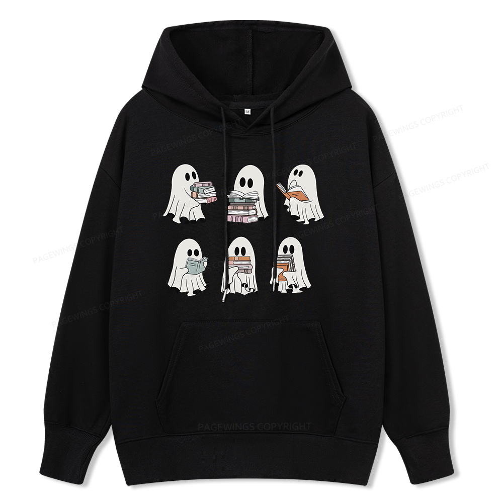 Pagewings Ghost Reading Halloween Unisex Classic Hoodie