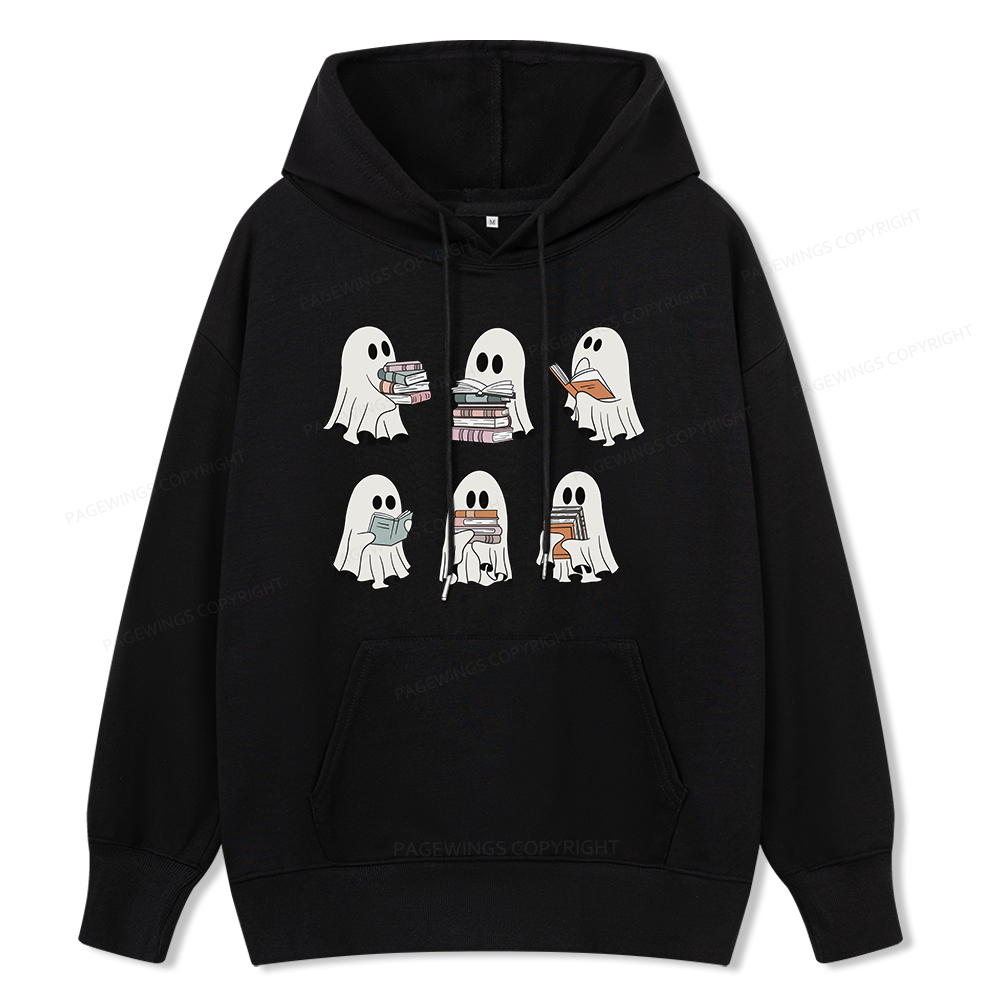 Pagewings Ghost Reading Halloween Unisex Classic Hoodie