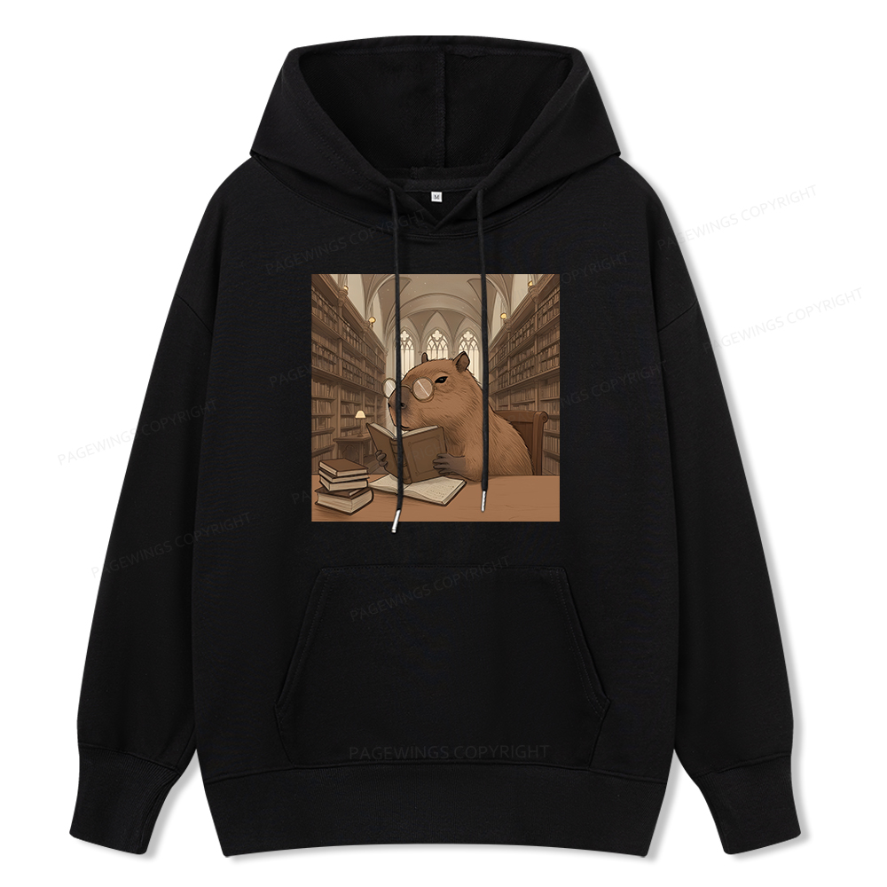 Pagewings The Reader Capybara Unisex Classic Hoodie