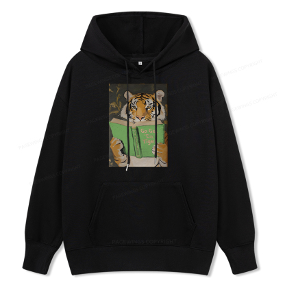 Pagewings Motivational Tiger Reading Unisex Classic Hoodie