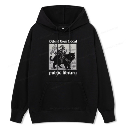 Pagewings Defend Your Local public library Unisex Classic Hoodie