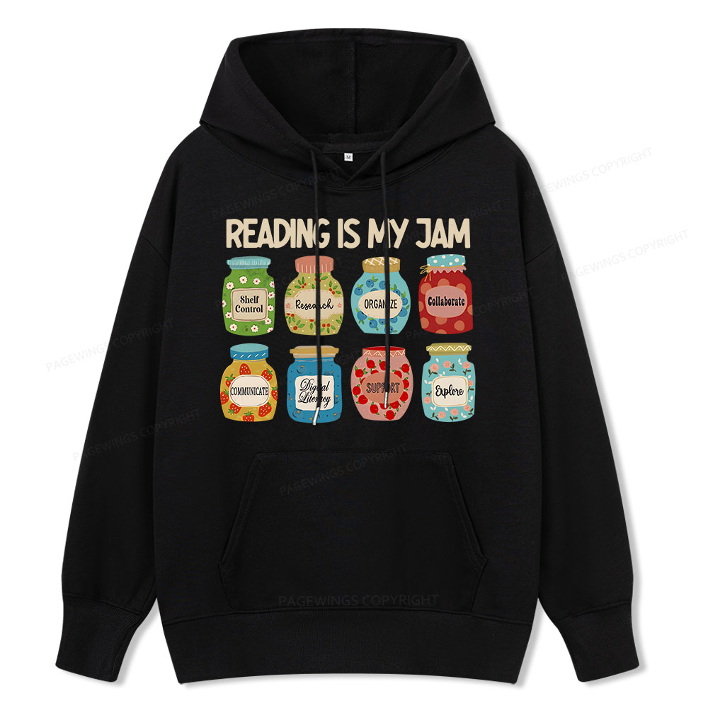 Pagewings Reading is My Jam Bookworm Unisex Classic Hoodie