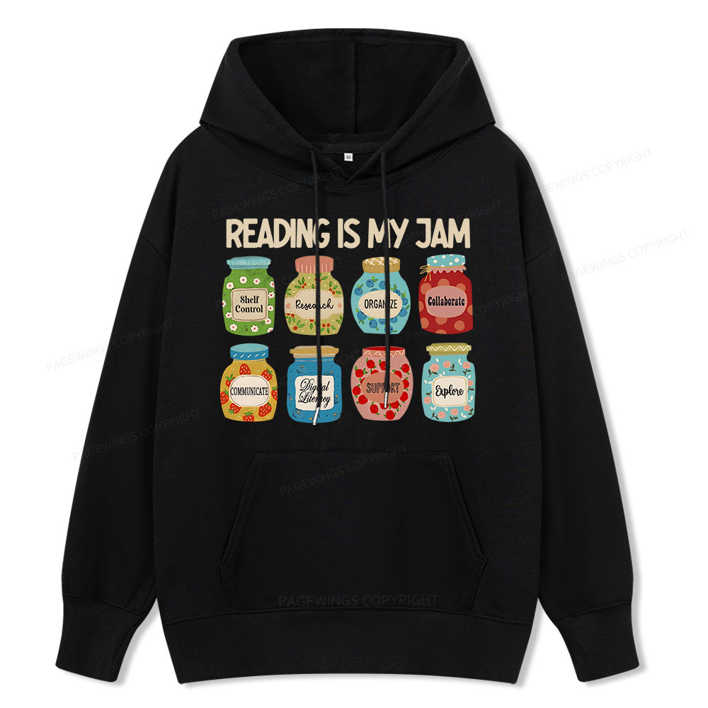 Pagewings Reading is My Jam Bookworm Unisex Classic Hoodie
