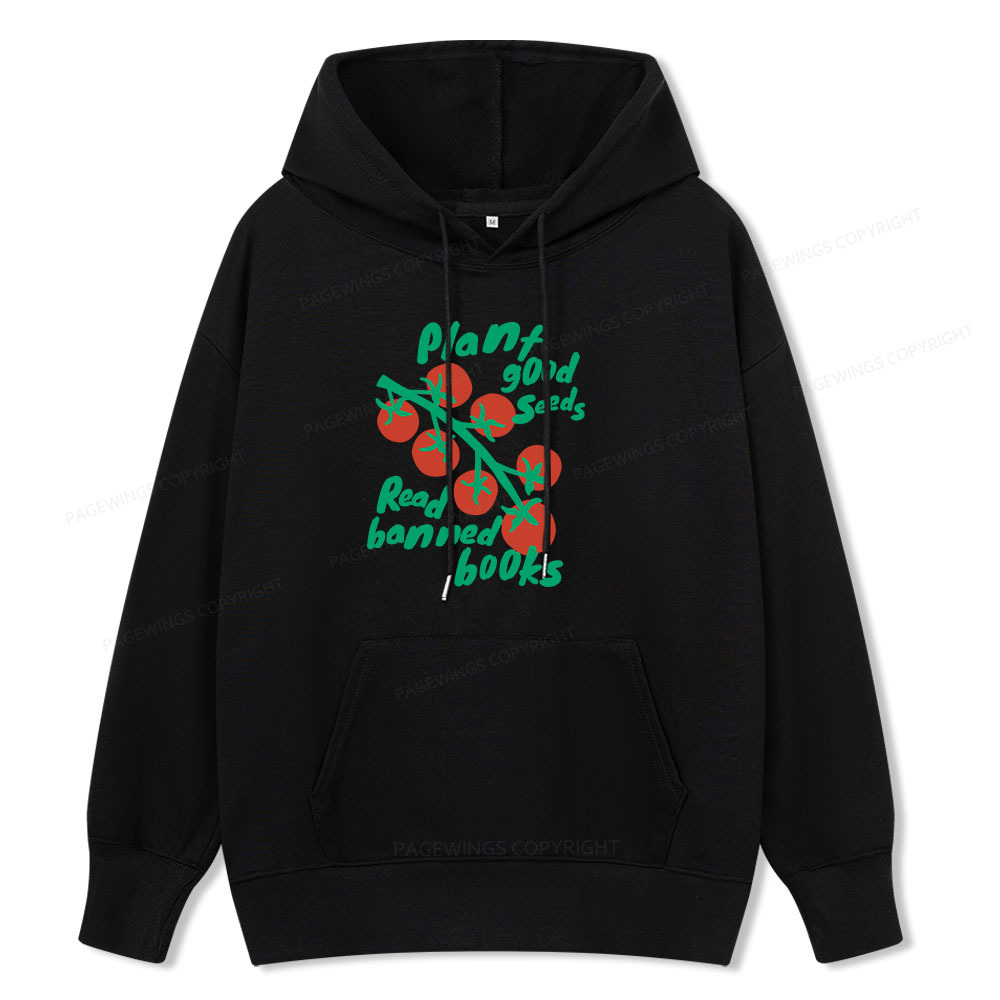 Pagewings Plant Good Seeds Read Banned Books Unisex Classic Hoodie