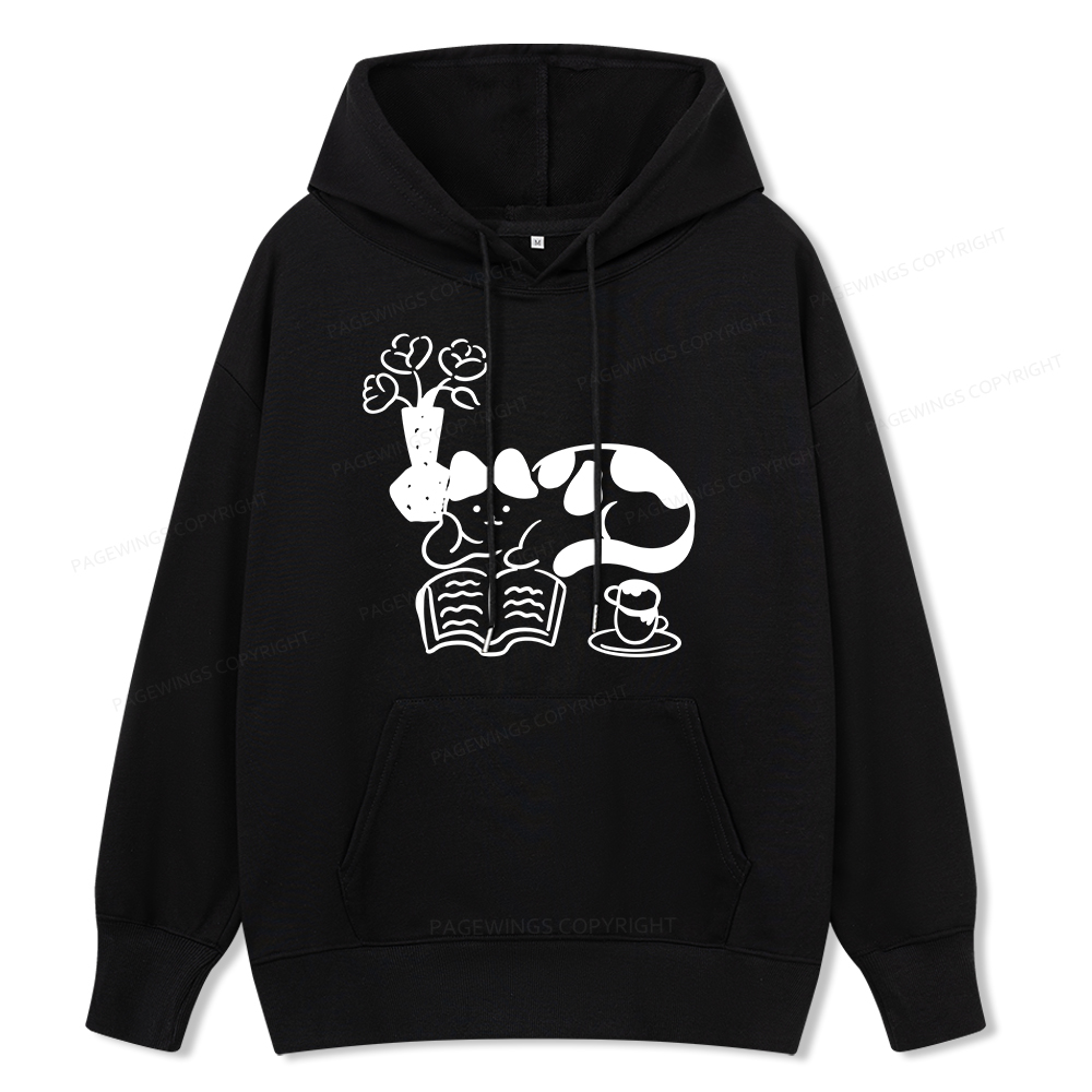 Pagewings The Cat Who Loves Reading Unisex Classic Hoodie